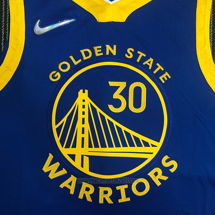 Camiseta Golden State Warriors Stephen Curry #30 Icon Autentico Azul